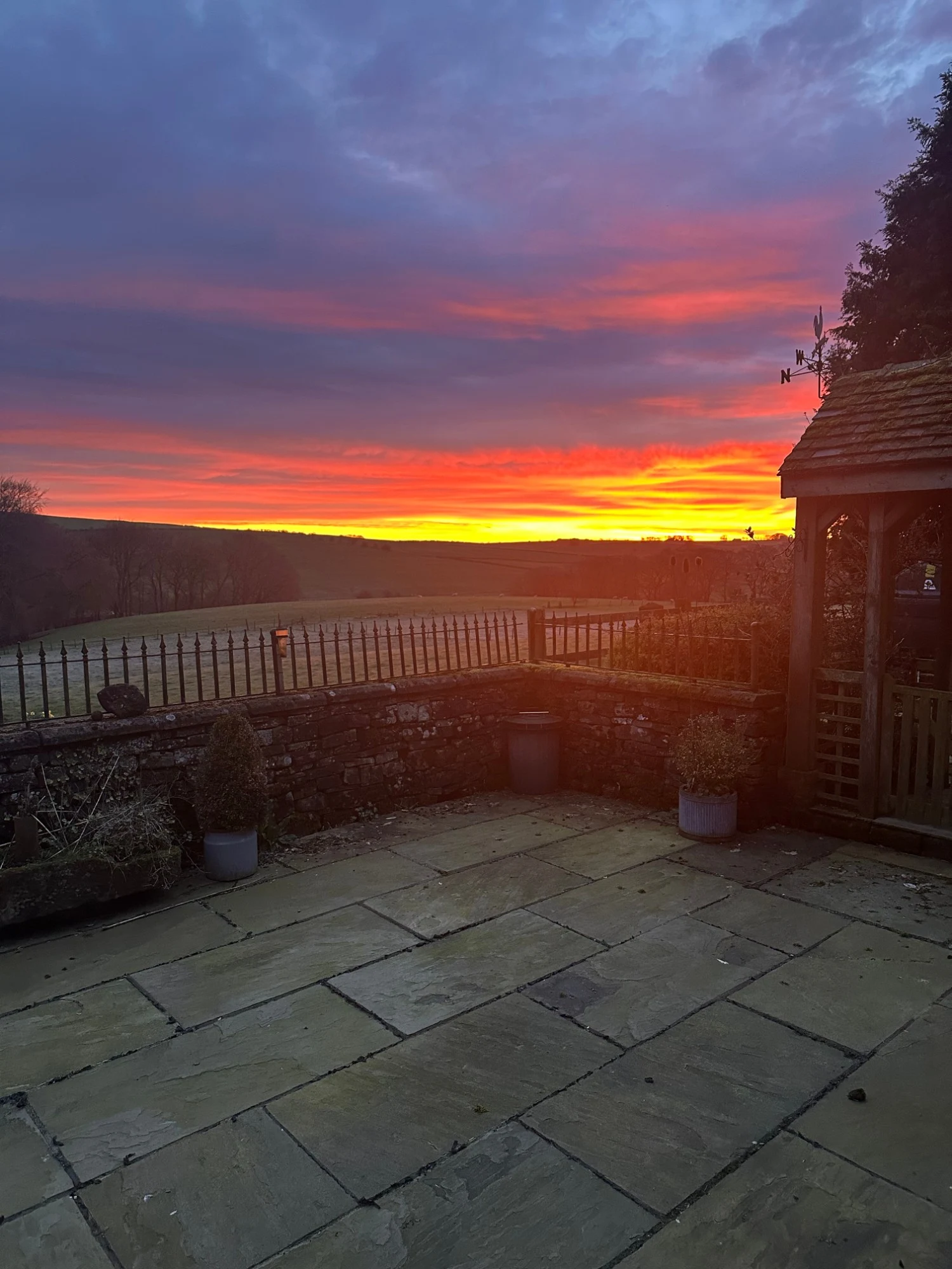 Evening from the patio at Lane Head