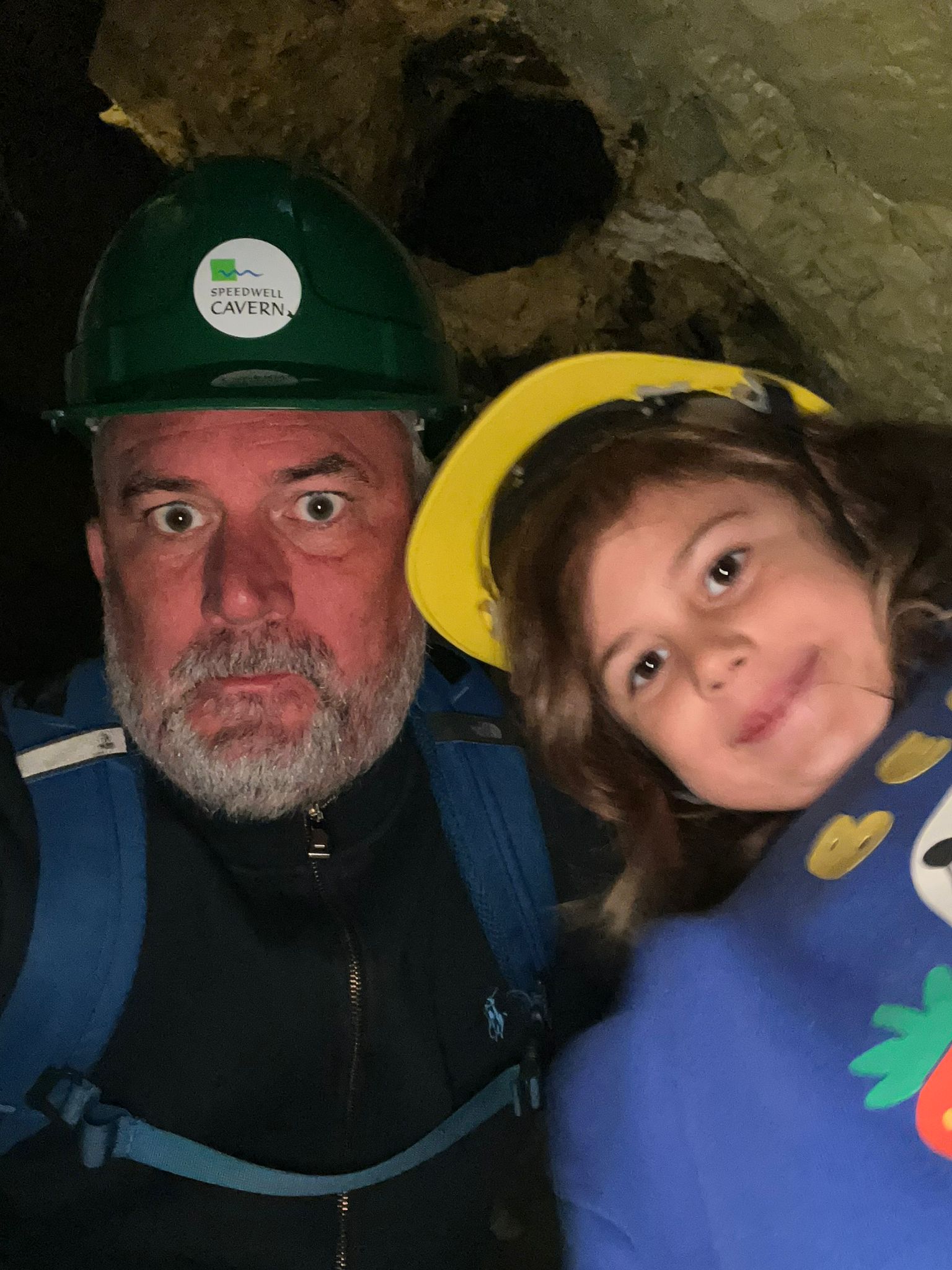 Ben and Alice wearing their Speedwell Cavern helmets
